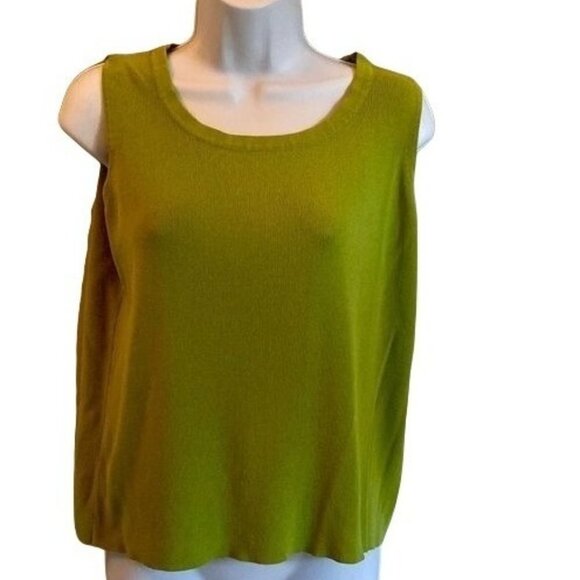 Laura Ashley Petite Green Sleeveless Top Petite Medium - Picture 1 of 7